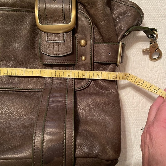 Sabina New York Dark Olive Green Genuine Leather Shoulder Handbag Purse EUC - Picture 13 of 15